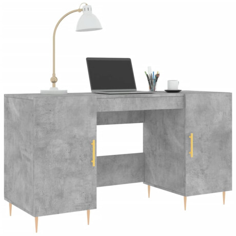 vidaXL Bureau 140x50x75 cm bewerkt hout betongrijs afbeelding3 - 1