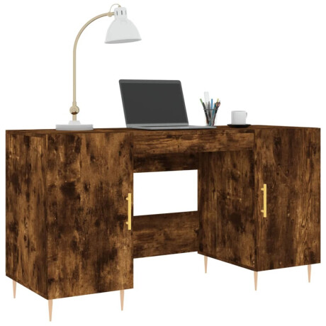 vidaXL Bureau 140x50x75 cm bewerkt hout gerookt eikenkleurig afbeelding3 - 1