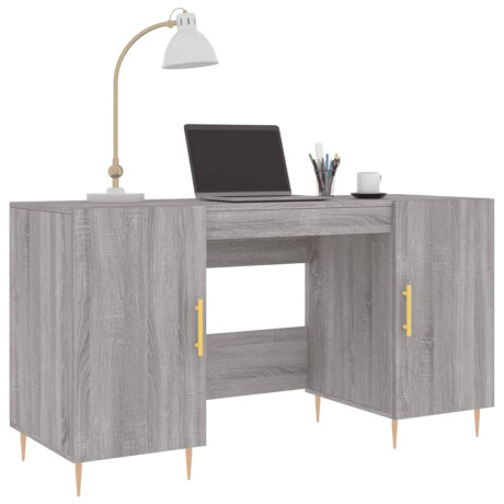 vidaXL Bureau 140x50x75 cm bewerkt hout grijs sonoma eikenkleurig afbeelding3 - 1