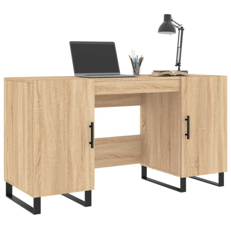 vidaXL Bureau 140x50x75 cm bewerkt hout sonoma eikenkleurig afbeelding3 - 1