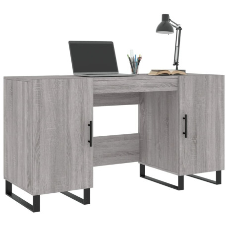vidaXL Bureau 140x50x75 cm bewerkt hout grijs sonoma eikenkleurig afbeelding3 - 1