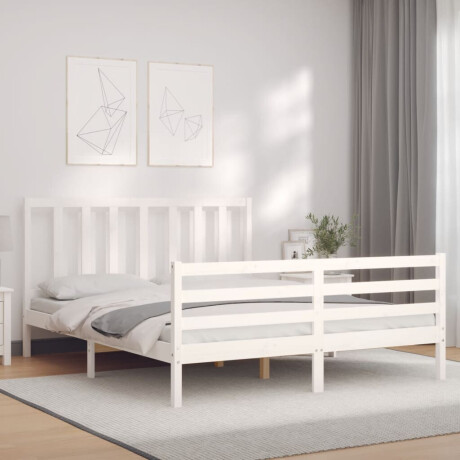vidaXL Bedframe zonder matras massief grenenhout wit 160x200 cm afbeelding3 - 1