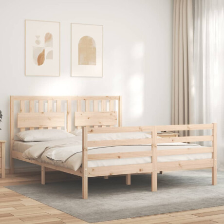 vidaXL Bedframe met hoofdbord massief hout 160x200 cm afbeelding3 - 1