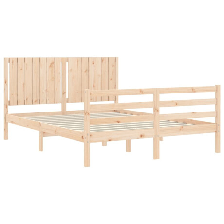 vidaXL Bedframe met hoofdbord massief hout 160x200 cm afbeelding3 - 1