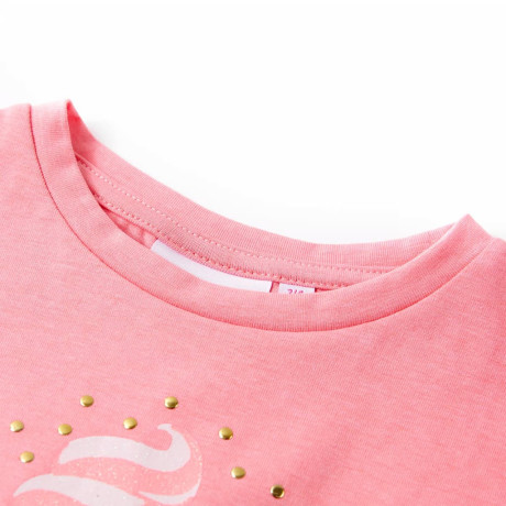 vidaXL Kindershirt 140 fluorescerend felroze afbeelding3 - 1