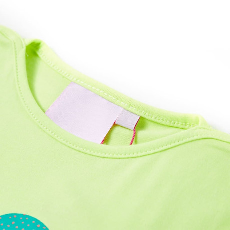 vidaXL Kindershirt 92 fluorescerend geel afbeelding3 - 1