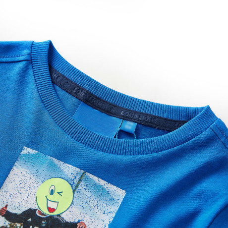 vidaXL Kindershirt met lange mouwen 92 kobaltblauw afbeelding3 - 1