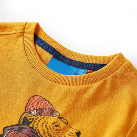 vidaXL Kindershirt met lange mouwen 104 okerkleurig afbeelding3 - 1