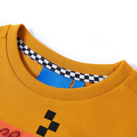 vidaXL Kindershirt met lange mouwen 92 okerkleurig afbeelding3 - 1