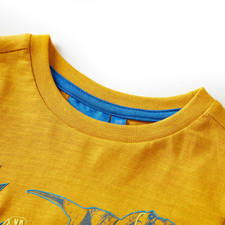 vidaXL Kindershirt met lange mouwen 140 okerkleurig afbeelding3 - 1