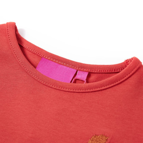 vidaXL Kindershirt met lange mouwen 92 roodbruin afbeelding3 - 1