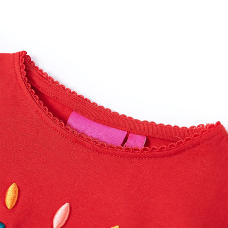 vidaXL Kindershirt met lange mouwen 92 rood afbeelding3 - 1