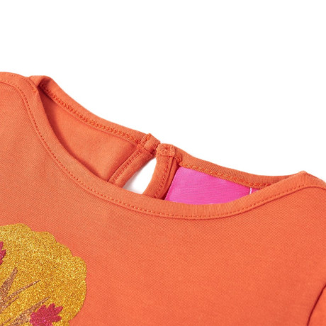 vidaXL Kindershirt met lange mouwen 92 oranjebruin afbeelding3 - 1