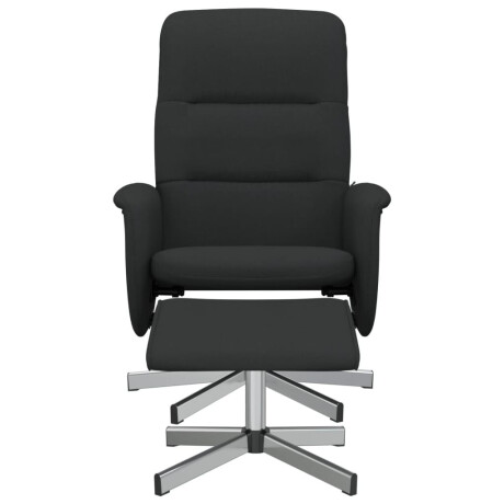 vidaXL Fauteuil verstelbaar met voetenbank stof zwart afbeelding3 - 1