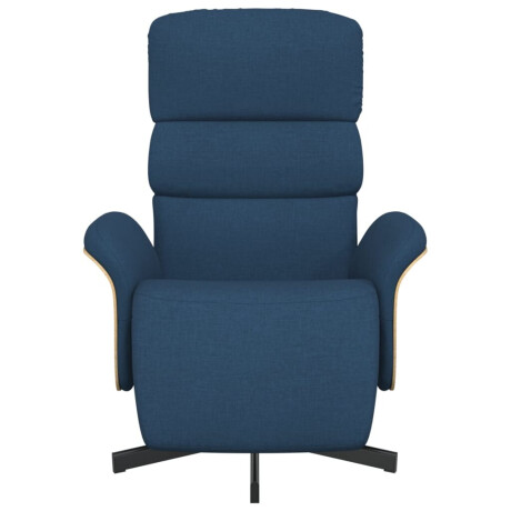vidaXL Fauteuil verstelbaar met voetensteun stof blauw afbeelding3 - 1