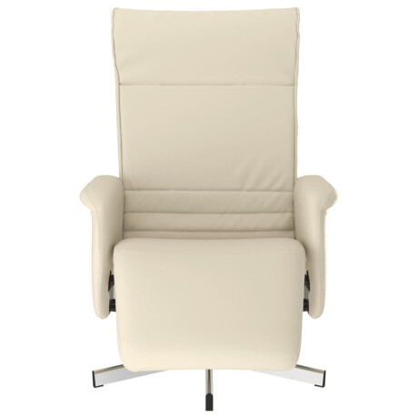 vidaXL Fauteuil verstelbaar met voetensteun kunstleer crèmekleurig afbeelding3 - 1