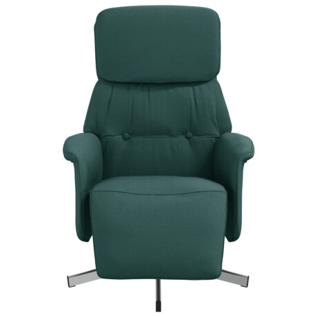 vidaXL Fauteuil verstelbaar met voetensteun stof donkergroen afbeelding3 - 1