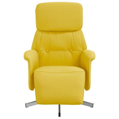 vidaXL Fauteuil verstelbaar met voetensteun stof lichtgeel afbeelding3 - 1