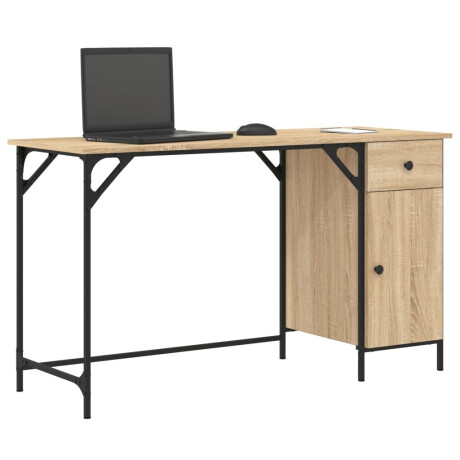 vidaXL Bureau 131x48x75 cm bewerkt hout sonoma eikenkleurig afbeelding3 - 1