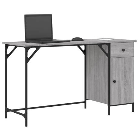vidaXL Bureau 131x48x75 cm bewerkt hout grijs sonoma eikenkleurig afbeelding3 - 1