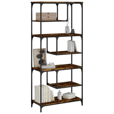 vidaXL Boekenkast 81x36x176 cm bewerkt hout gerookt eikenkleurig afbeelding3 - 1
