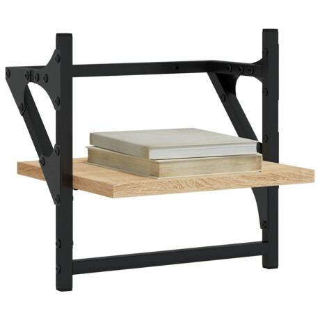 vidaXL Wandschappen met stangen 2 st 30x25x30 cm sonoma eikenkleurig afbeelding3 - 1