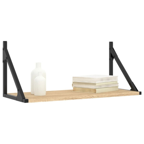 vidaXL Wandschappen 2 st 60x25x25,5 cm bewerkt hout sonoma eikenkleur afbeelding3 - 1
