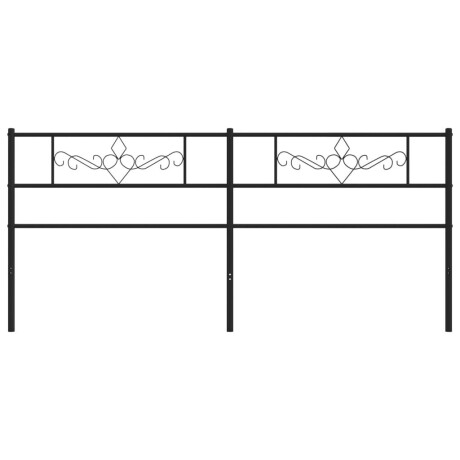 vidaXL Vervangend hoofdbord 200 cm metaal zwart afbeelding3 - 1