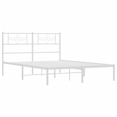 vidaXL Bedframe met hoofdbord metaal wit 140x190 cm afbeelding3 - 1