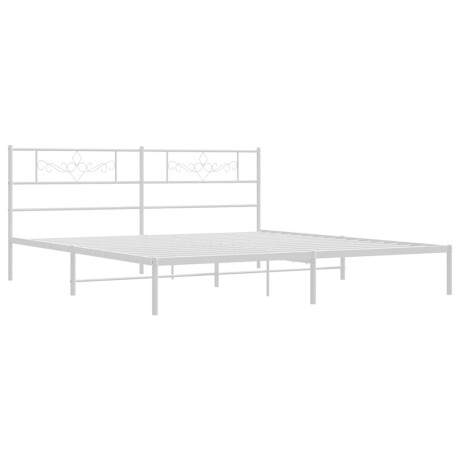 vidaXL Bedframe met hoofdbord metaal wit 193x203 cm afbeelding3 - 1