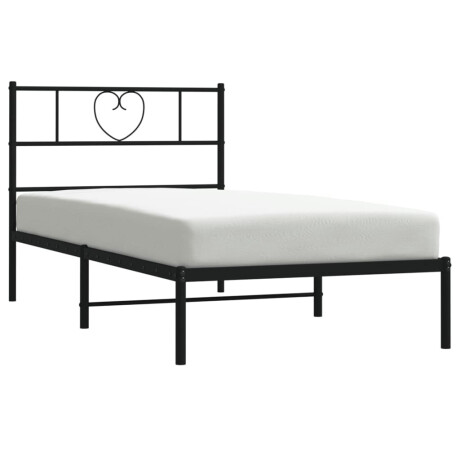 vidaXL Bedframe met hoofdbord metaal zwart 80x200 cm afbeelding3 - 1