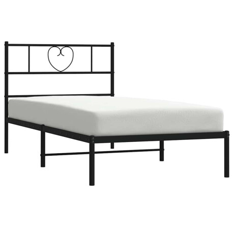 vidaXL Bedframe met hoofdbord metaal zwart 100x190 cm afbeelding3 - 1