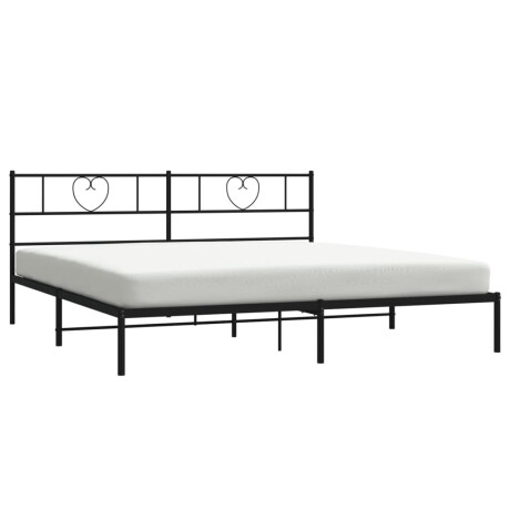 vidaXL Bedframe met hoofdbord metaal zwart 180x200 cm afbeelding3 - 1