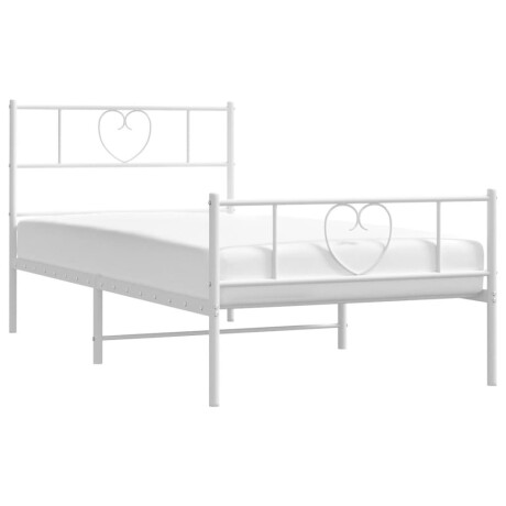 vidaXL Bedframe met hoofd- en voeteneinde metaal wit 90x190 cm afbeelding3 - 1