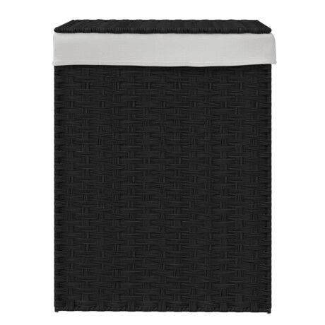 vidaXL Wasmand met deksel 46x33x60 cm poly rattan zwart afbeelding3 - 1