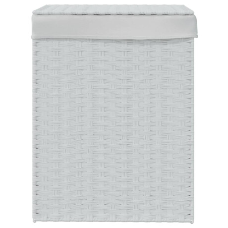 vidaXL Wasmand met deksel 46x33x60 cm poly rattan wit afbeelding3 - 1