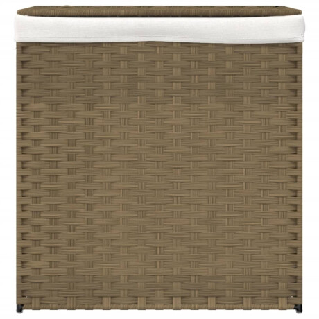 vidaXL Wasmand met 2 vakken 53x35x57 cm poly rattan afbeelding3 - 1