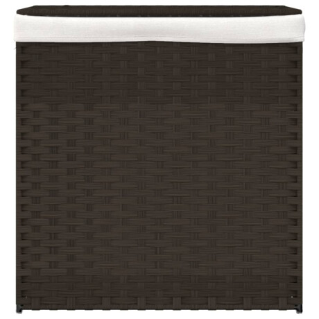 vidaXL Wasmand met 2 vakken 53x35x57 cm poly rattan donkerbruin afbeelding3 - 1