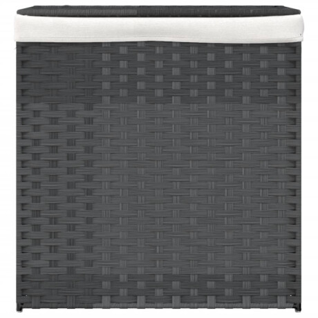 vidaXL Wasmand met 2 vakken 53x35x57 cm poly rattan grijs afbeelding3 - 1
