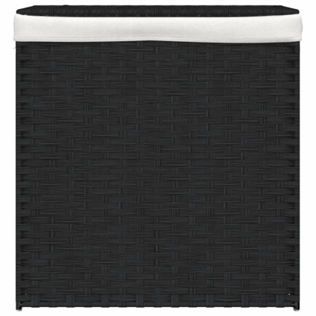 vidaXL Wasmand met 2 vakken 53x35x57 cm poly rattan zwart afbeelding3 - 1