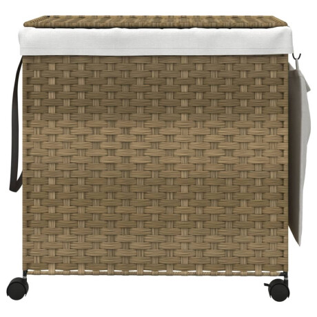 vidaXL Wasmand op wielen 60x35x60,5 cm rattan afbeelding3 - 1