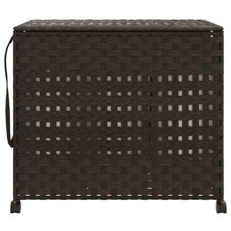 vidaXL Wasmand op wielen 66x35x60 cm rattan donkerbruin afbeelding3 - 1