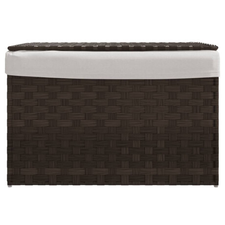 vidaXL Wasmand met deksel 55,5x35x34 cm poly rattan donkerbruin afbeelding3 - 1