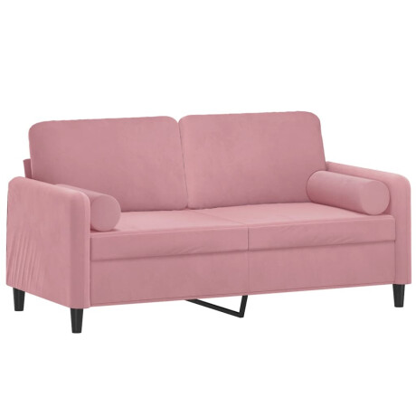 vidaXL Tweezitsbank met sierkussens 140 cm fluweel roze afbeelding3 - 1