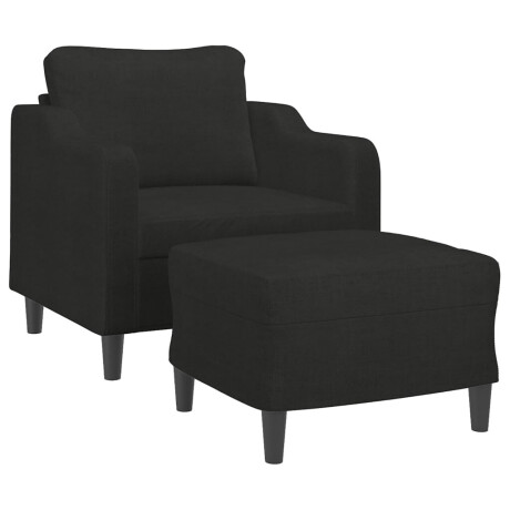 vidaXL Fauteuil met voetenbank 60 cm stof zwart afbeelding3 - 1