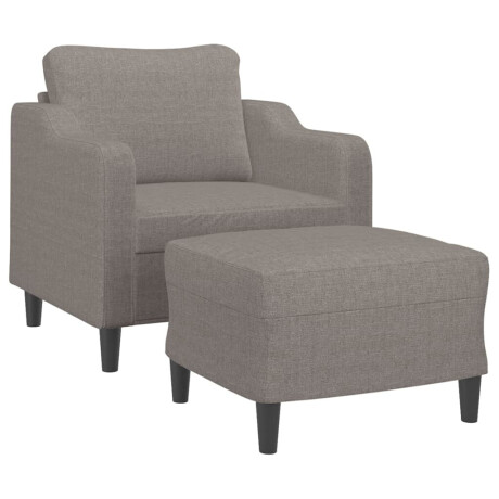 vidaXL Fauteuil met voetenbank 60 cm stof taupe afbeelding3 - 1