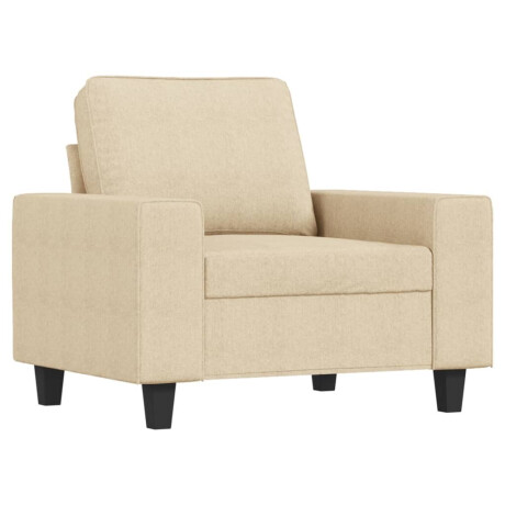 vidaXL Fauteuil met voetenbank 60 cm stof crèmekleurig afbeelding3 - 1