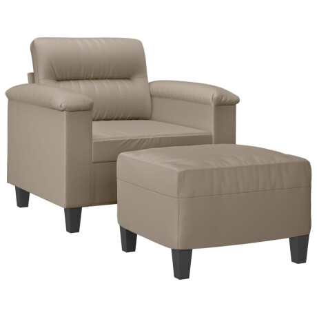 vidaXL Fauteuil met voetenbank 60 cm microvezelstof taupe afbeelding3 - 1