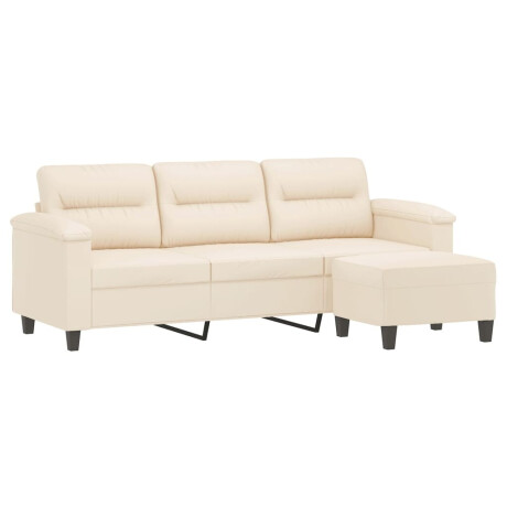 vidaXL Driezitsbank met voetenbank 180 cm microvezelstof beige afbeelding3 - 1