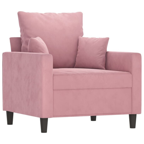 vidaXL 3-delige Loungeset met kussens fluweel roze afbeelding3 - 1